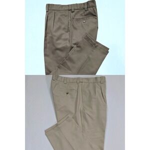Oak Hill Dress Pants Mens Straight Lot Of 2 Pleated Size‎ 42 Inseam 28in Brown